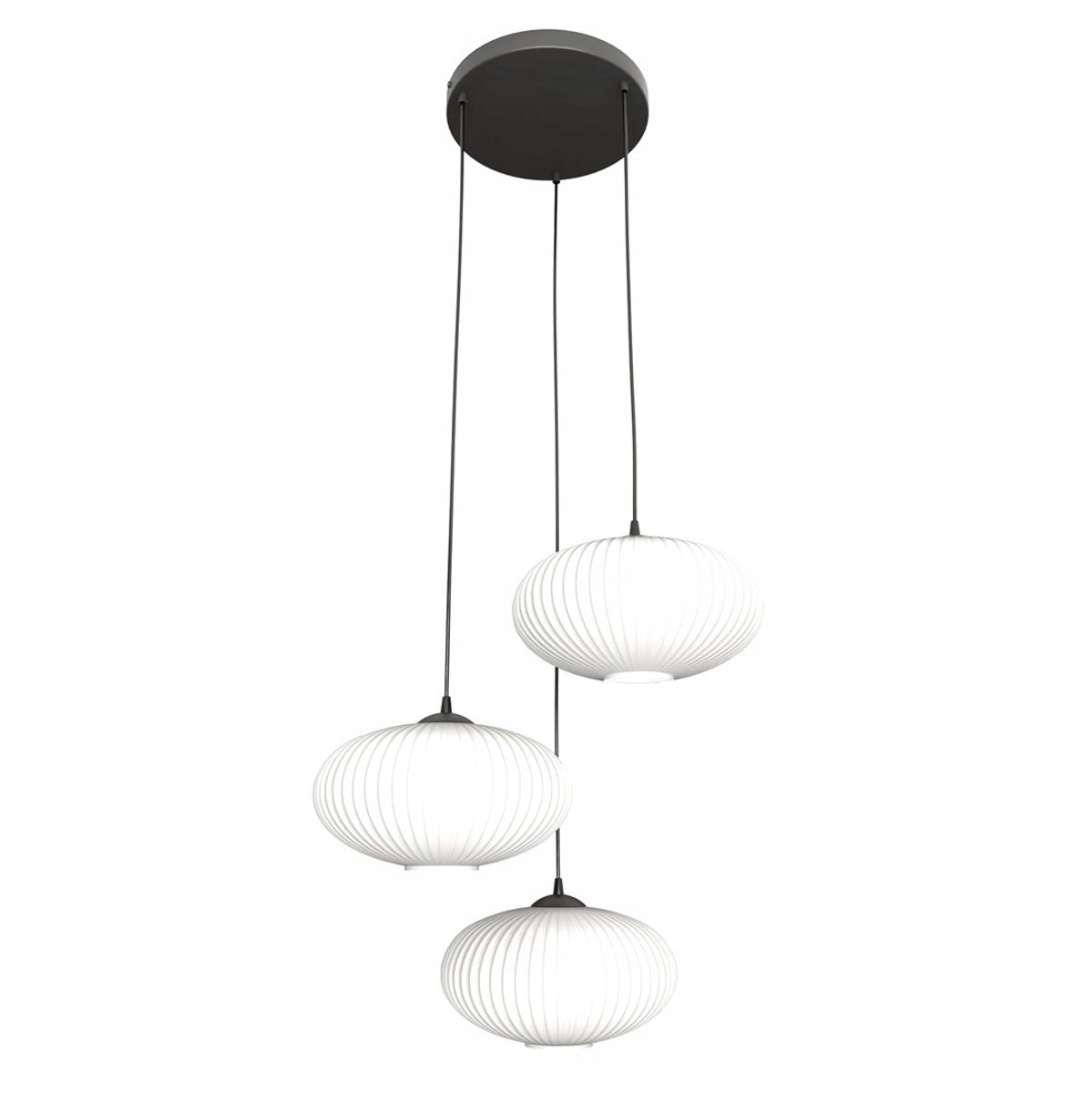 Emibig COCO 3 BL PREM OPAL hanglamp - Zwart Metaal & Glas