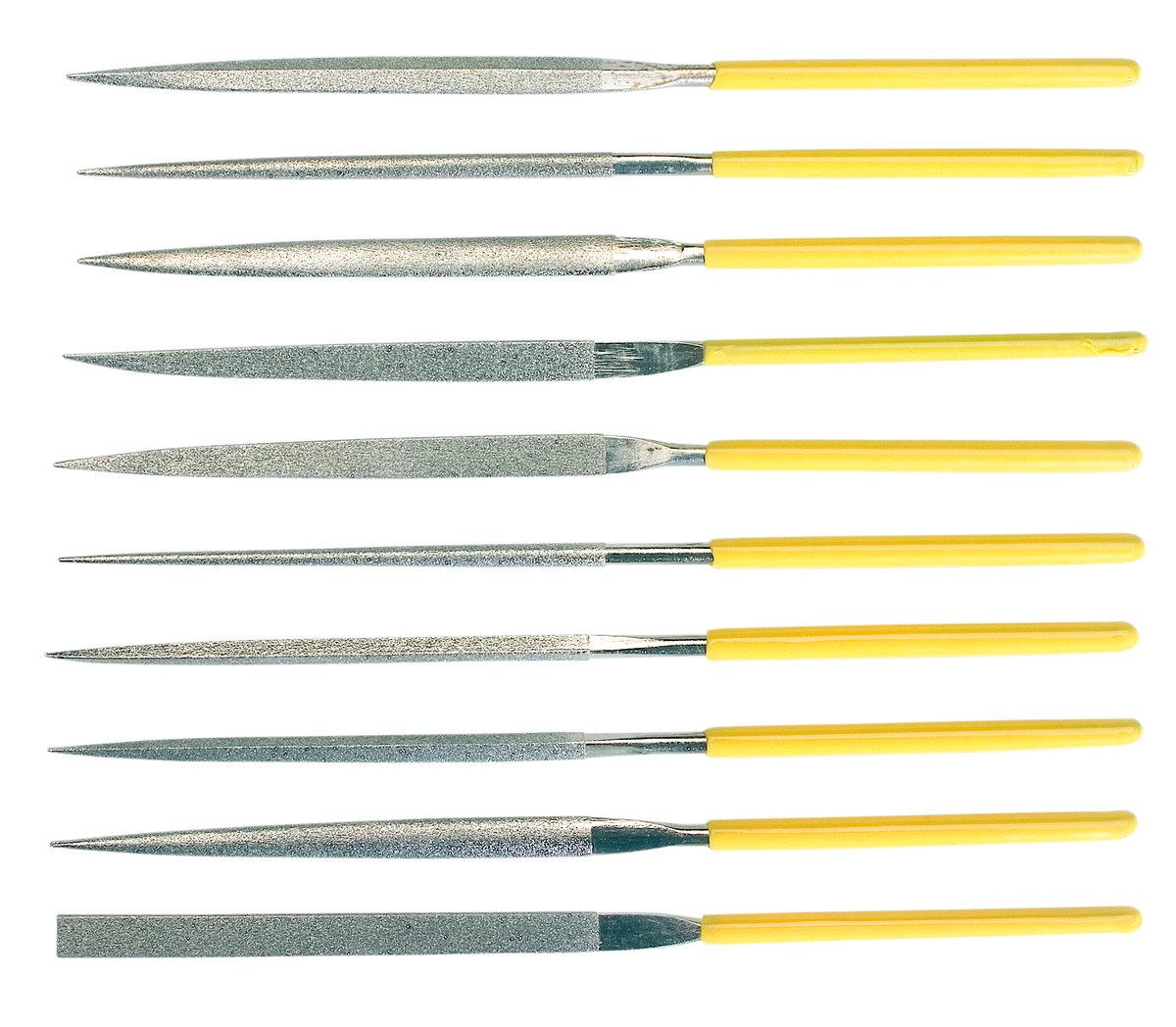 Diamantnaaldvijlenset 10-delig, voor staal, glas, keramiek en nog veel meer, 140 mm