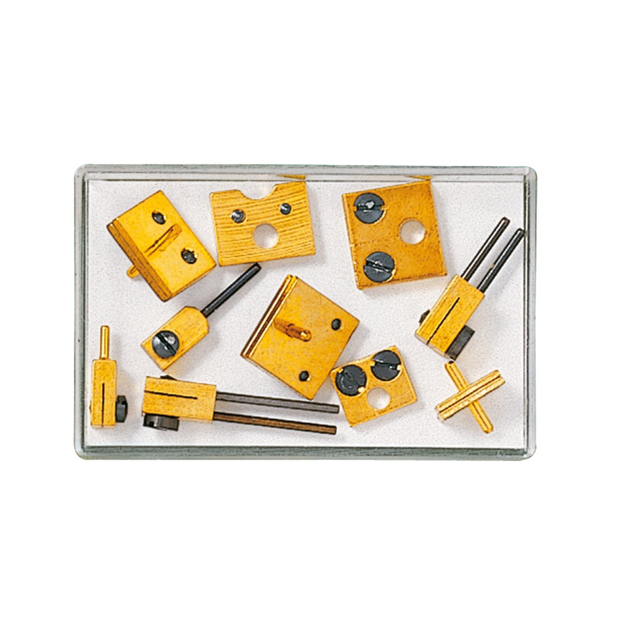 Passend assortiment, 10-delig, voor draaiende slingeruurwerken, messing met geblauwde stalen schroeven