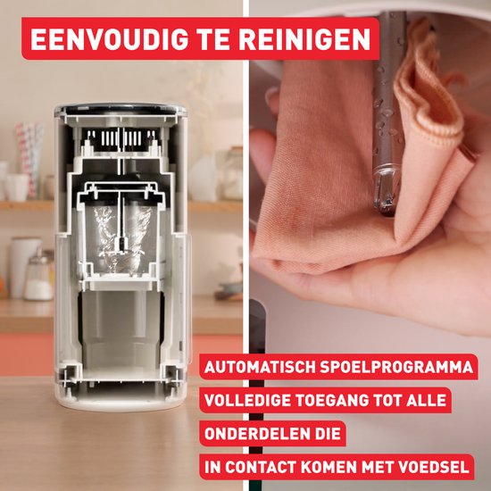 Tefal Dolci IG602A - IJsmachine - 10 Programma's - 1.4L - Automatisch spoelprogramma - Geschikt voor Sorbet en Roomijs