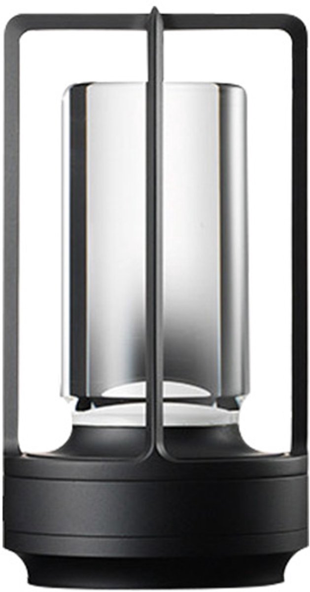 OMNIEXA Tafellamp - Designlantaarn Mat Zwart – Dimbaar & Draadloos – 3 Lichtstanden – LED Lantaarn met TouchControl – Luxe Tafelverlichting voor Woonkamer of Slaapkamer