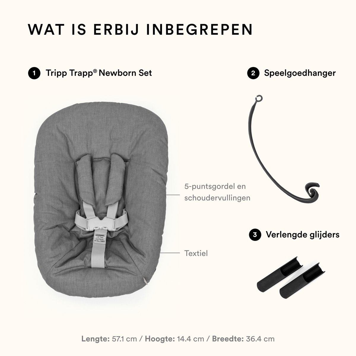Stokke Tripp Trapp Newborn Set Anthracite – 0-9 kg thumbnail 3