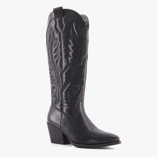 Blue Box hoge dames cowboylaarzen zwart - Maat 40