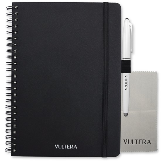 Vultera uitwisbaar notitieboek - To Do Planner - A5 - Leer - Zwart