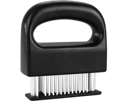 Vleesvermalser - Handprikker Vlees - Vleesprikker - RVS - Vleesklopper - Meat Tenderizer - 48 Roestvrijstalen Mesjes - Ideaal Om Vlees Mals Te Krijgen - 12.5*10.8cm - Zwart