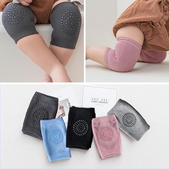 Narimano® Protections rampantes pour bébé avec points en caoutchouc, aide à ramper, genouillères, 0 à 24 mois, Jambières antidérapantes Bébé rampant , Genouillères en coton Protègent des sols durs et du froid