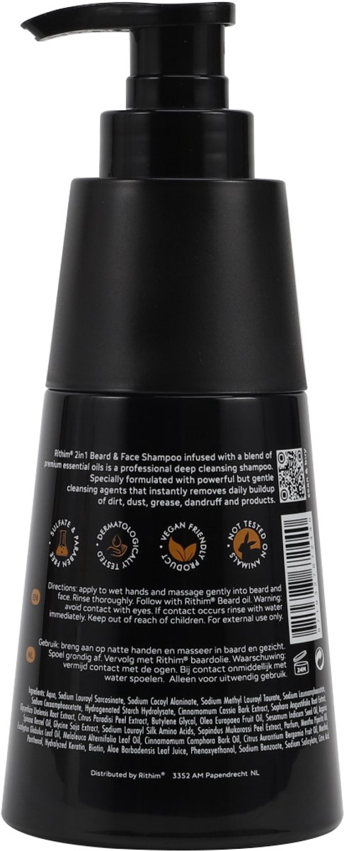 Rithim® 2in1 Baard shampoo 200ml - Biotine en Keratine thumbnail 4