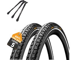 2x Continental buitenband Ride Tour Zwart Reflex 28 x 1,60 (42-622) + 3x MSZweirad bandenlichter