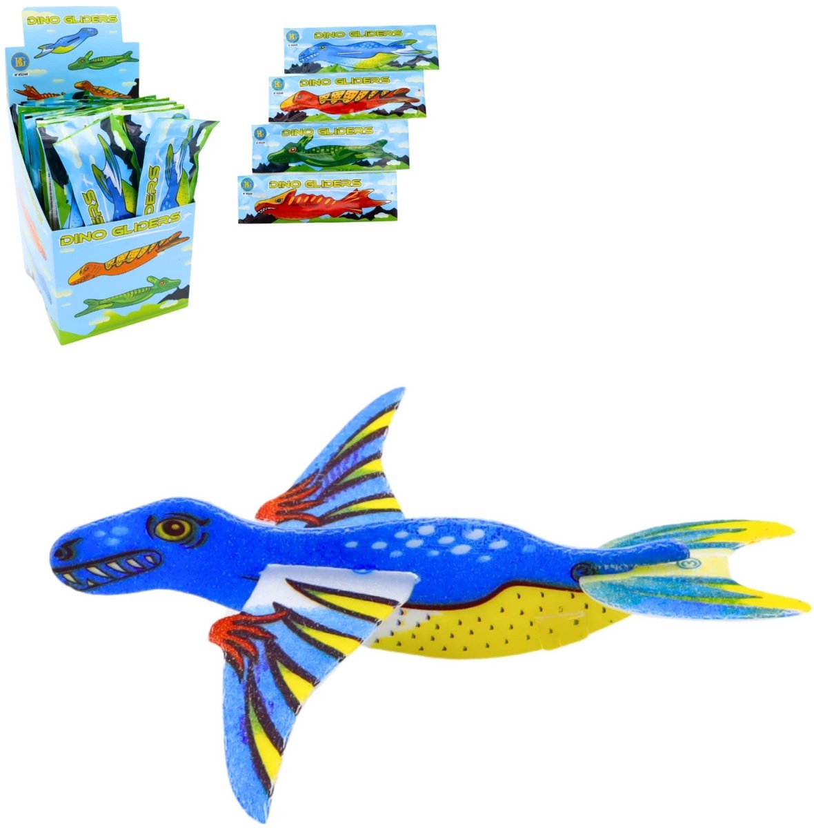 Dinosaurus Vliegtuigjes Fam – Set van 4 Nostalgisch Speelgoed Vliegtuig – Dinosaurus Uitdeelcadeaus & Traktatie voor Kinderen