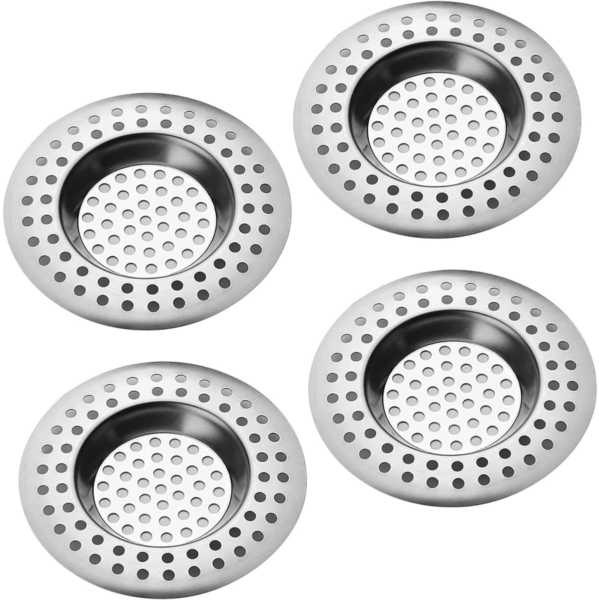 EXCITAT Gootsteenafvoer - Afvoerzeef - Doucheafvoerzeef - Roestvrij staal - Set van 4