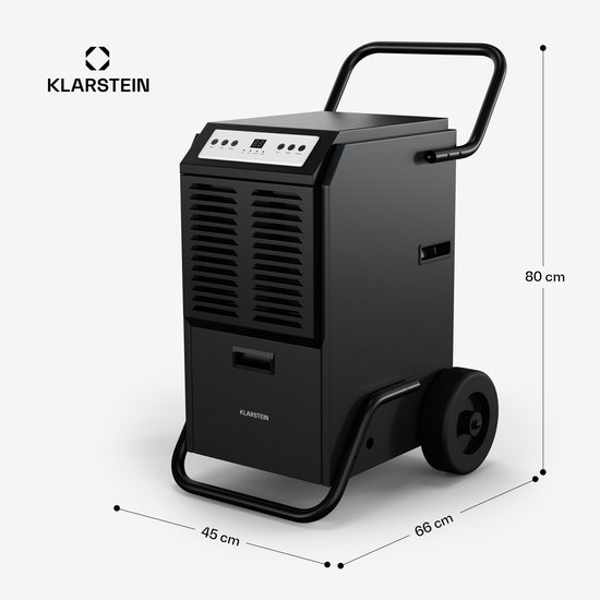 Klarstein DuraDry 50L Luchtontvochtiger - Elektrisch, 52 dB, 5,5 L Tank, Auto-Abtau, Waschbarer Filter, 24h Timer, Für Keller & Große Räume bis 80 m², Anthrazit