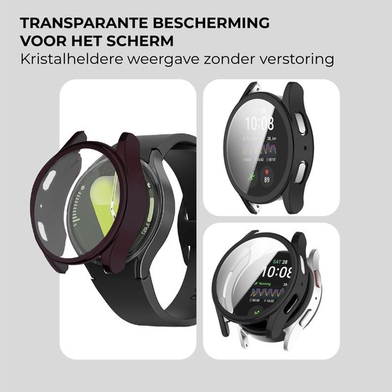 Strap-it schokbestendig TPU hoesje geschikt voor Samsung Galaxy Watch 7 – 44mm (zwart) – duurzame beschermhoes met geïntegreerde screen protector – optimale bescherming voor je smartwatch
