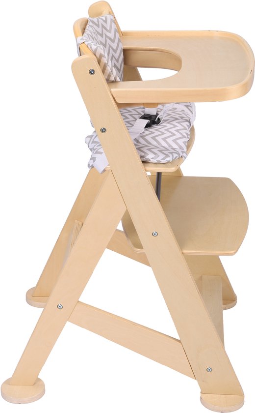Sunny Fynn Kinderstoel Naturel - Houten Meegroeistoel - Verstelbare Babystoel met Veiligheidsgordel en Kussenset - Vanaf 9 Maanden tot Peuter van Merkloos — afbeelding 2