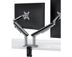 Desktronic Monitorarm Dubbel Zwart - VESA 75x75mm - 100x100mm - Monitor Beugel voor 17-32 Inch