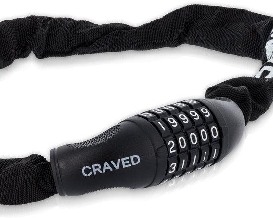 Craved Fietsslot City - Met cijferslot - 100cm - Ketting slot — afbeelding 3