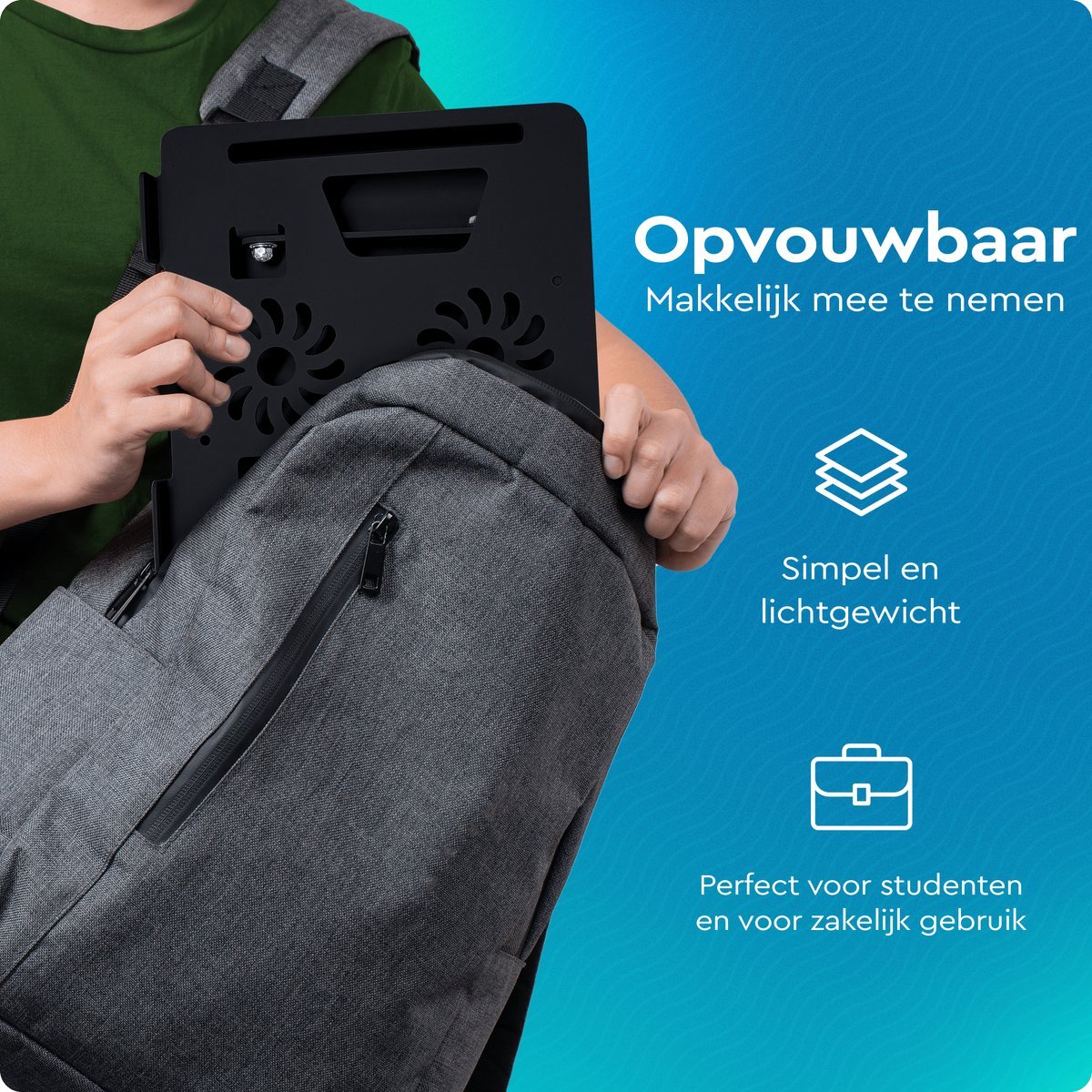 Verstelbare laptop standaard 360° draaibaar 180° kantelbaar, universeel 13-16 inch, ergonomisch, opvouwbaar, anti-slip - Afbeelding 3