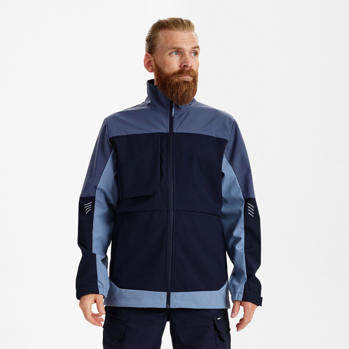 Engel Entire softshell jack 1327-140 Deep Dark Sea Blauw