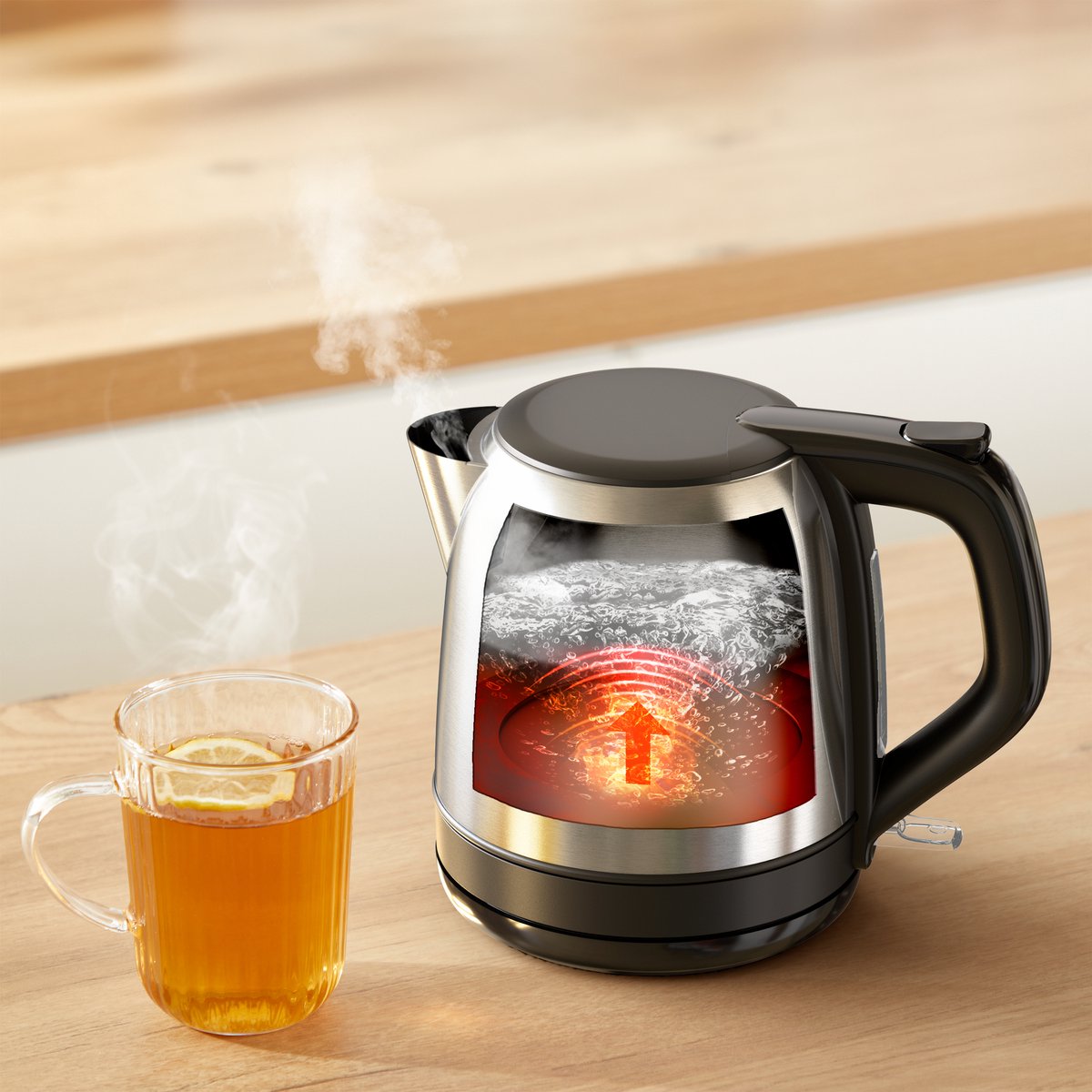 Tefal Subito KO5S2D - Mini Waterkoker - 1L - Compact - RVS - 2400W — afbeelding 6