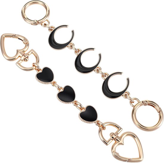 UNICRAFTALE Verlengketting voor tassen, 2 stuks, legering, portemonnee-riem, verlenging voor schoudertas, lichtgoud, 18 cm, tassen, kettingverlenging, accessoires met D-ring draaisluitingen voor