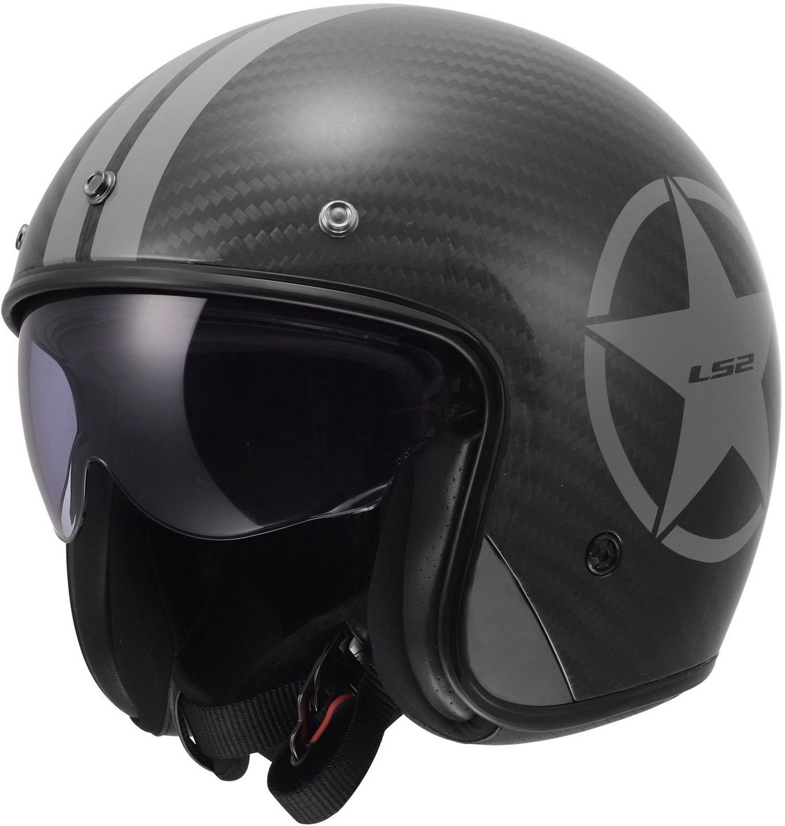 LS2 OF601 Bob II Carbon Star Open-Face Helm -