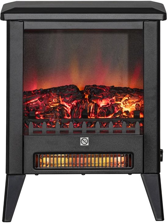 Classic Fire Sfeerhaard Elektrisch Narvik Electrische Haard Met Verwarming Bedieningspaneel En Timer Kachel Led Vlammen 1800w Vrijstaand Zwart 11656508