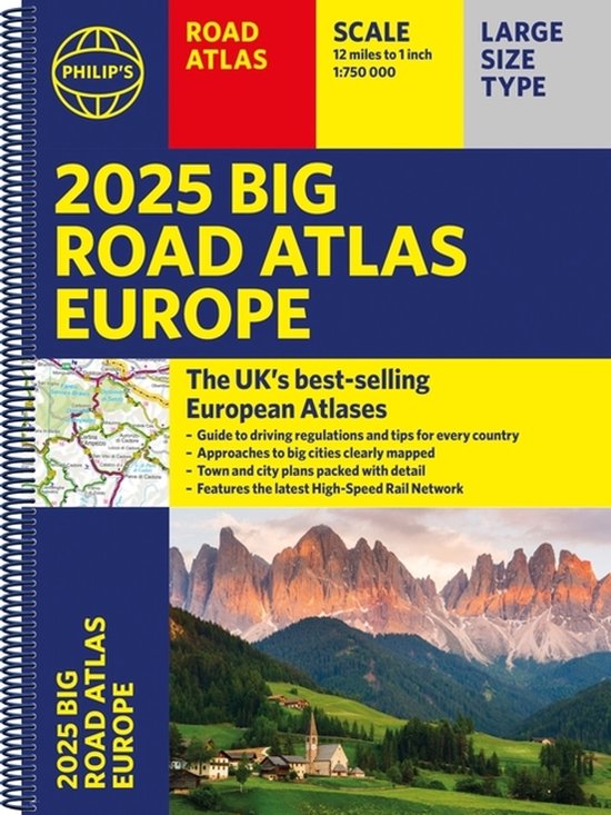 Philip's Road Atlases- 2025 Philip's Big Road Atlas of Europ ... - cover