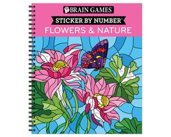 Omslag van Brain Games - Sticker by Number- Brain Games - Sticker by Number: Flowers & Nature (28 Images to Sticker)
