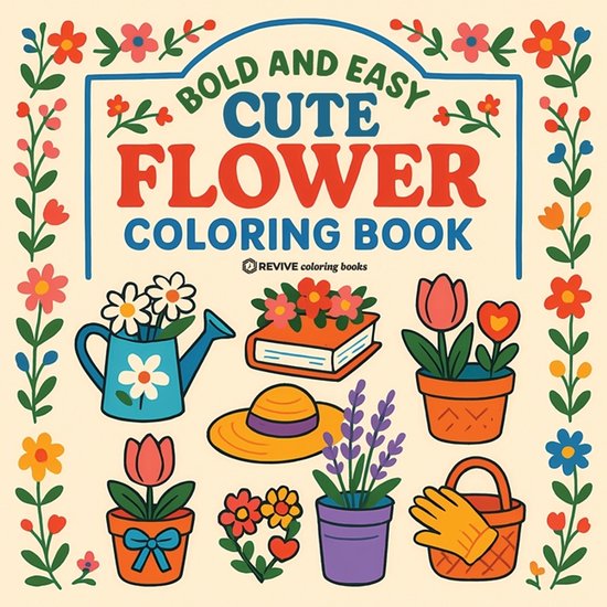 Bold & Easy Stress Relief Coloring Books- Bold & Easy Cute F ... - cover