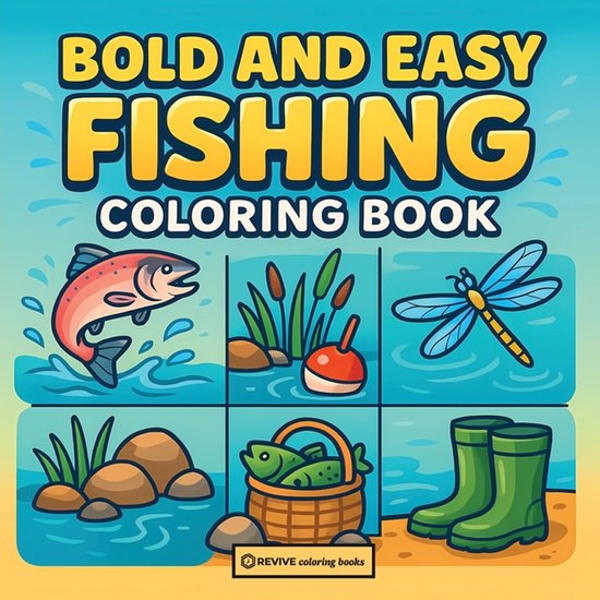 Bold & Easy Stress Relief Coloring Books- Bold & Easy Fishin ... - cover
