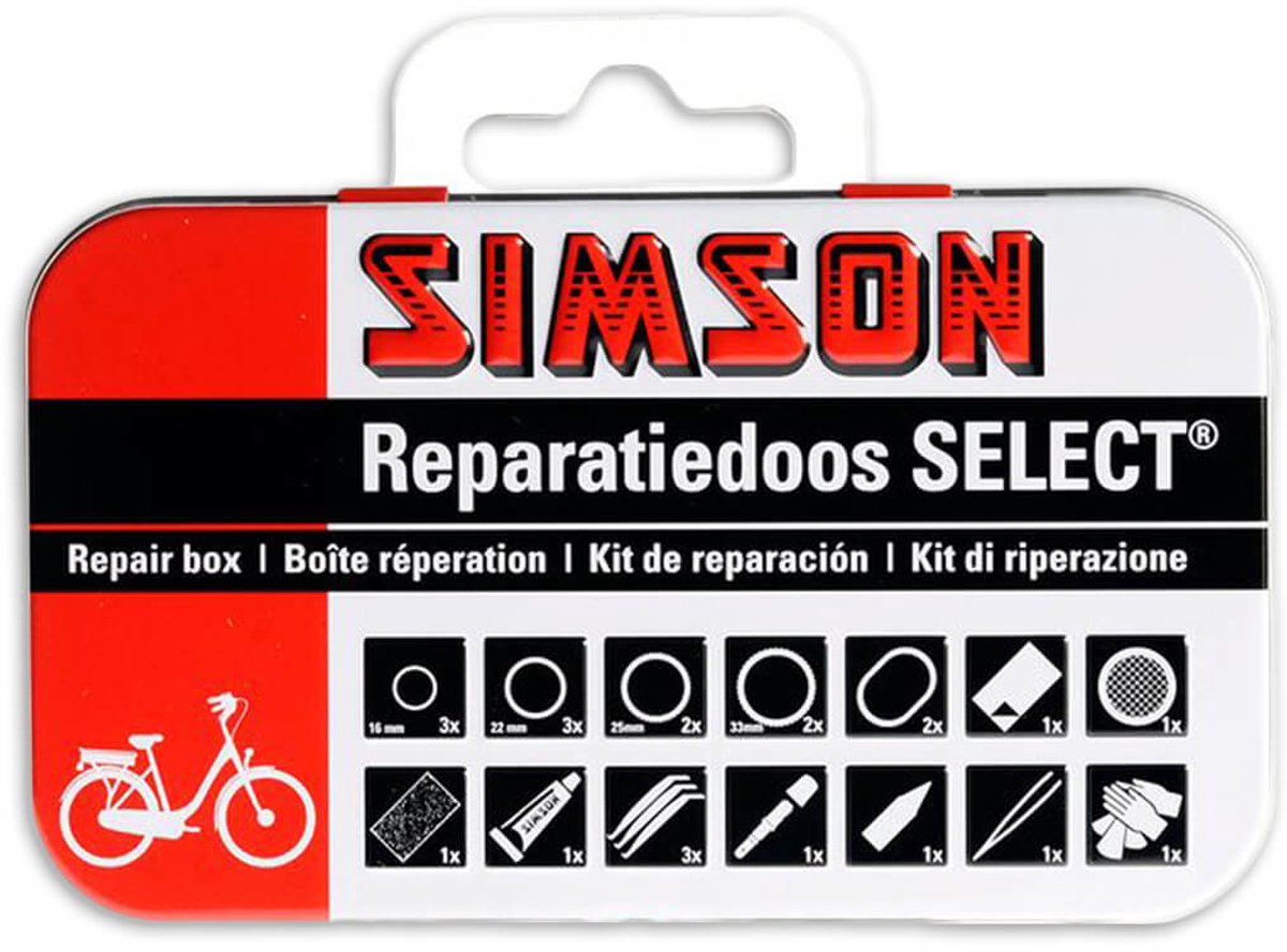 Simson fietsband reparatieset select - banden plakset - lekke band - onderweg thumbnail 5