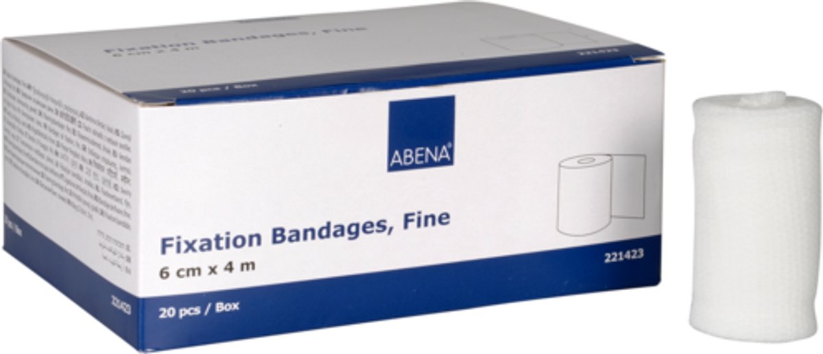Abena Fixatiewindsel Fine - 20 Rollen - Elastisch Fixatiewindsel - Zacht en Ademend Verband - 6 cm x 4 m