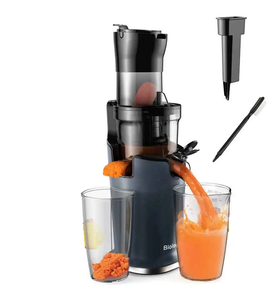 Seastone - BioloMix - Sapcentrifuges Groente En Fruit - Groenten en Fruit Zonder Snijden - BPA Vrij - Makkelijk Schoonmaken - Heerlijke Sap - Zwart