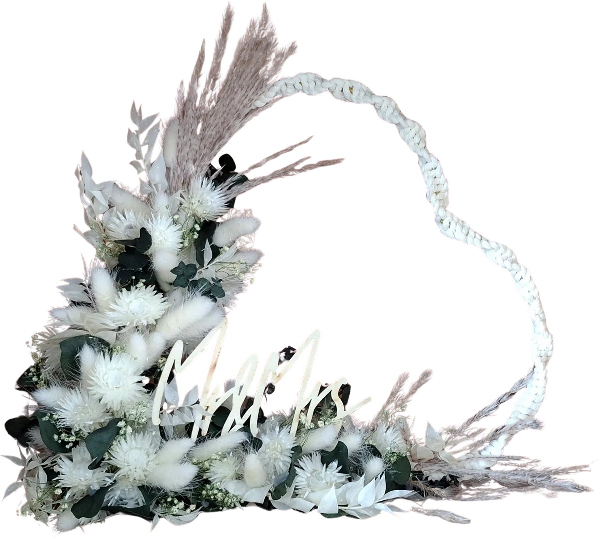 Creativity for you knutselpakket: Droogbloemen hart, bruiloft / huwelijk cadeau