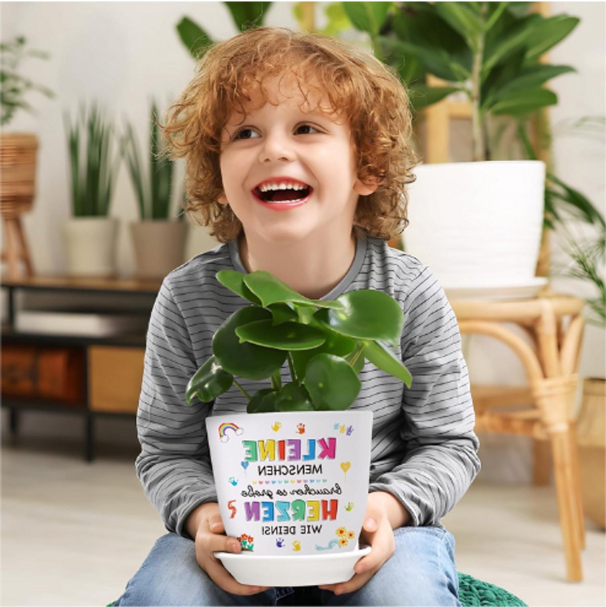3-Delige Bloempot Set Met Bedankstickers – “Bedankt Dat Je Me Helpt Groeien” – Perfect Cadeau Voor Leerkracht-Oppas-Kinderopvang Of Afscheidsgeschenk