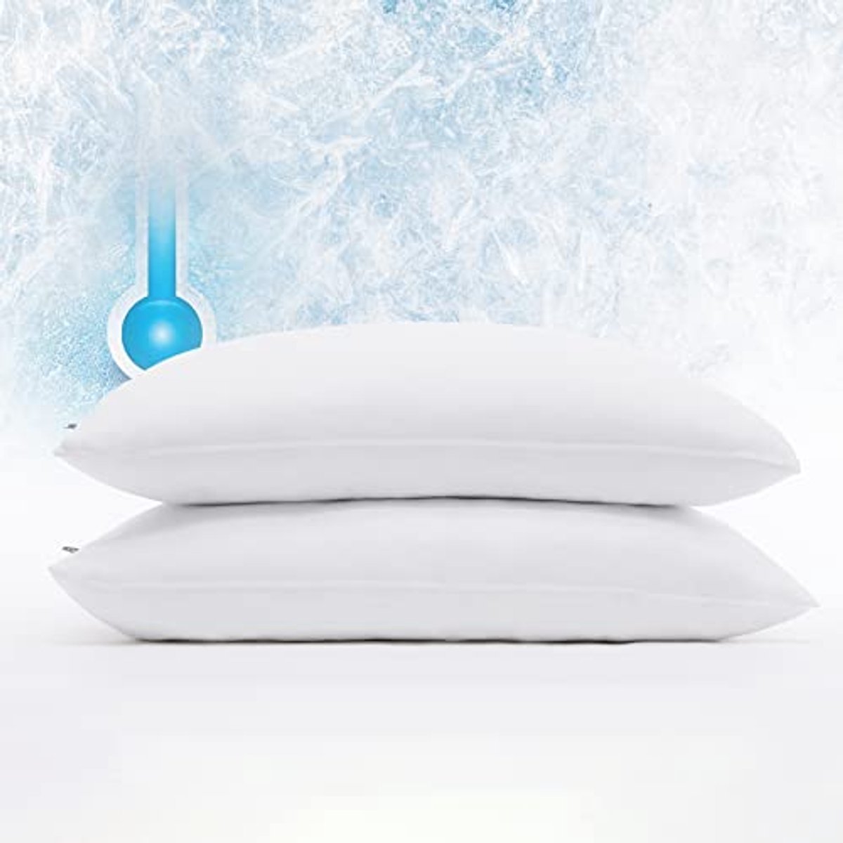 Koelende Vlekbestendige Antimicrobiële Kussensloop Beschermer - 2 Pack, King, Wit