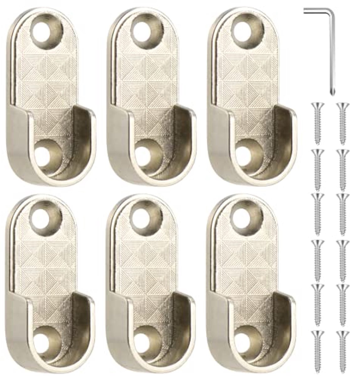 Kledingstanghouders voor Kast - 6 Stuks 15 mm - Hoge Kwaliteit Zinklegering