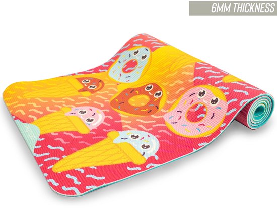 Yogamat voor Kinderen - Thema: Ijsjes / Lollipop - Yoga voor Kinderen - Kinderyoga - Yoga / Mindfulness voor Kinderen - Yoga voor Peuters, Kleuters & Kinderen van Hallo Mundo Kids. — afbeelding 3