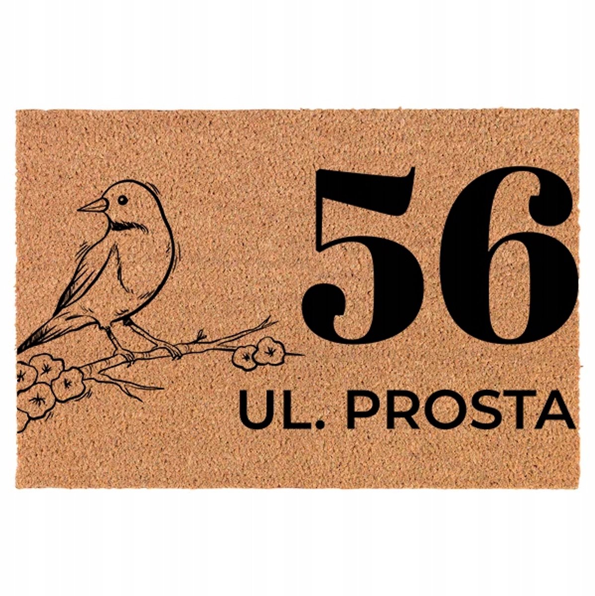 Kokosmat met Huisnummer & Straatnaam - 40x60 cm - Beige