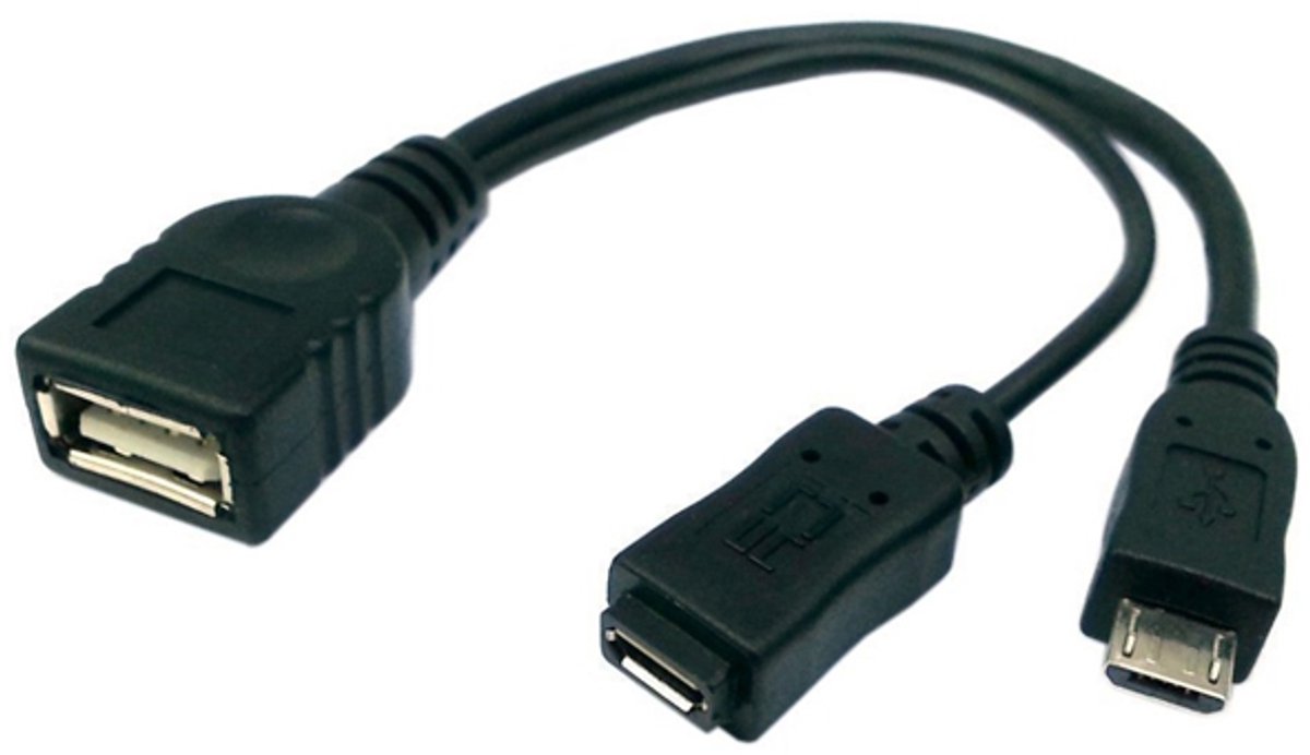 Micro USB OTG Y-kabel met voeding voor telefoons en tablets
