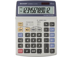 Sharp rekenmachine - grijs - 12 digit - 1x LR44 batterij