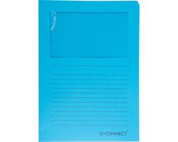 Q-CONNECT L-map met venster | 120 g/mÃ‚Â² | A4 | pak van 100 stuks | blauw