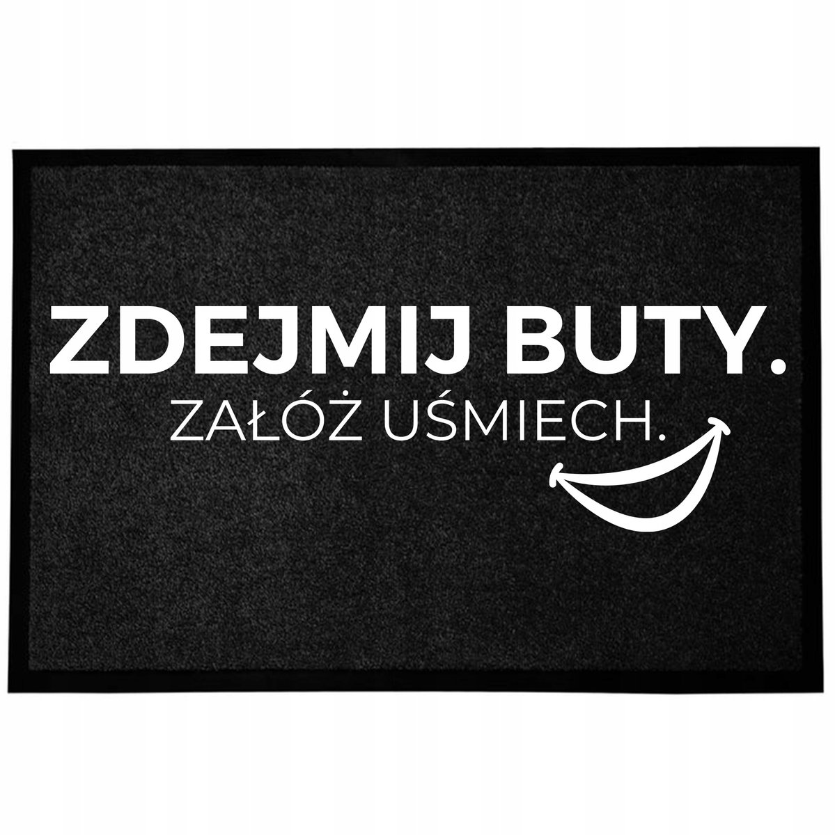 Zwarte Deurmat 40x60cm - Grappige antislip entreemat met print