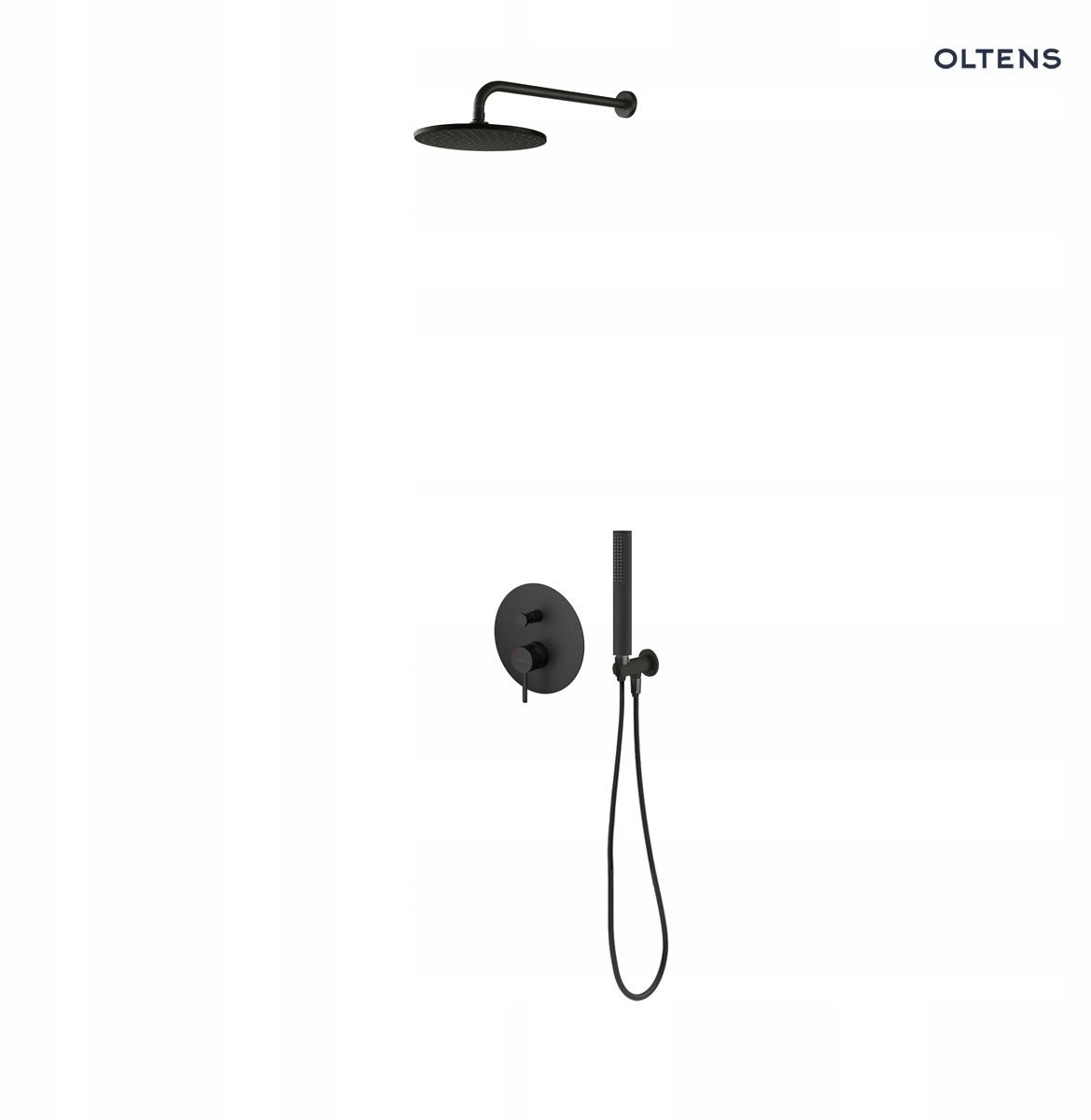 Oltens Molle Doucheset Inbouw Mat Zwart met Regen Douche 22cm