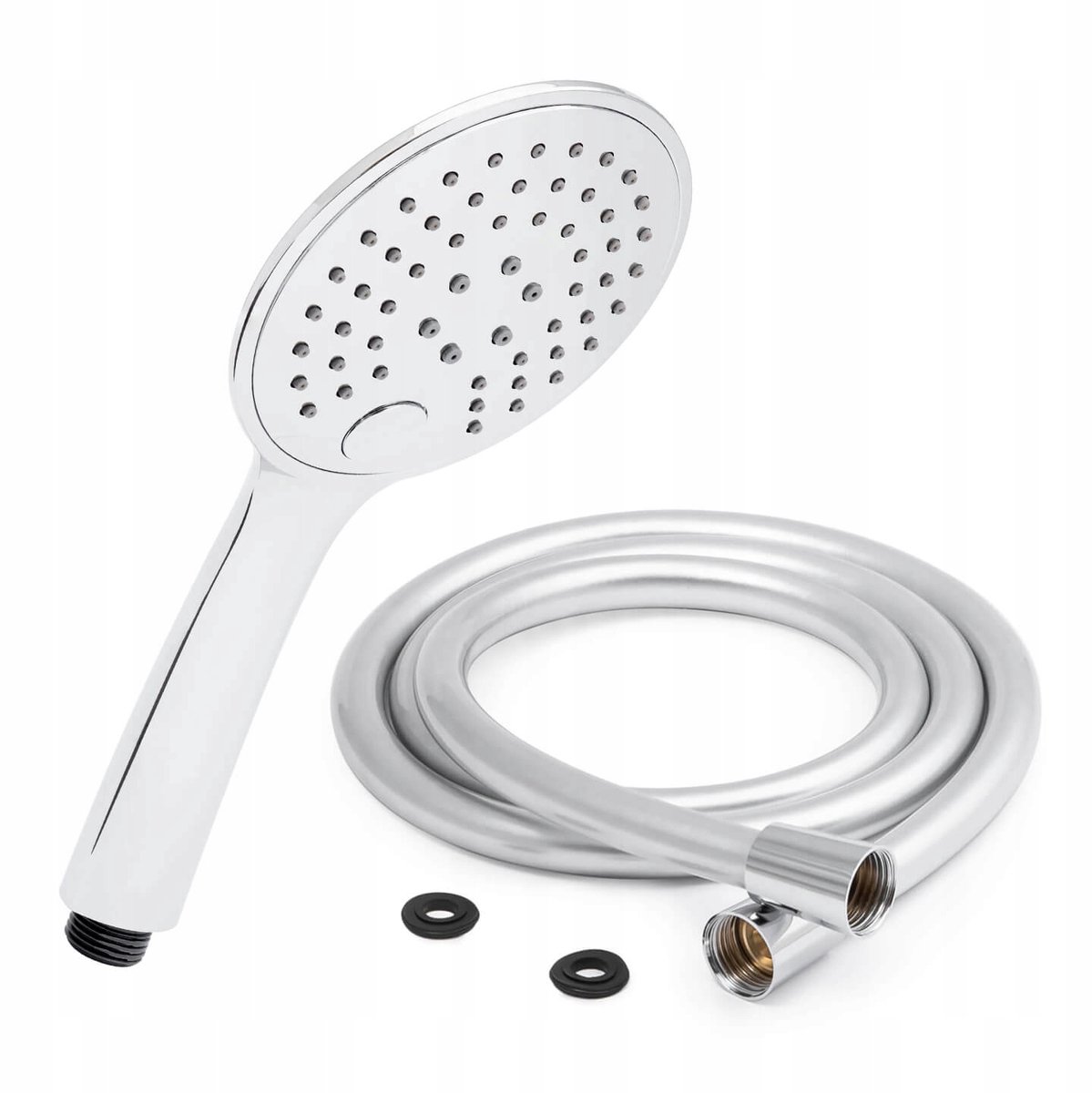 Douchekop met slang, 3 functies, 150cm PVC, zilver