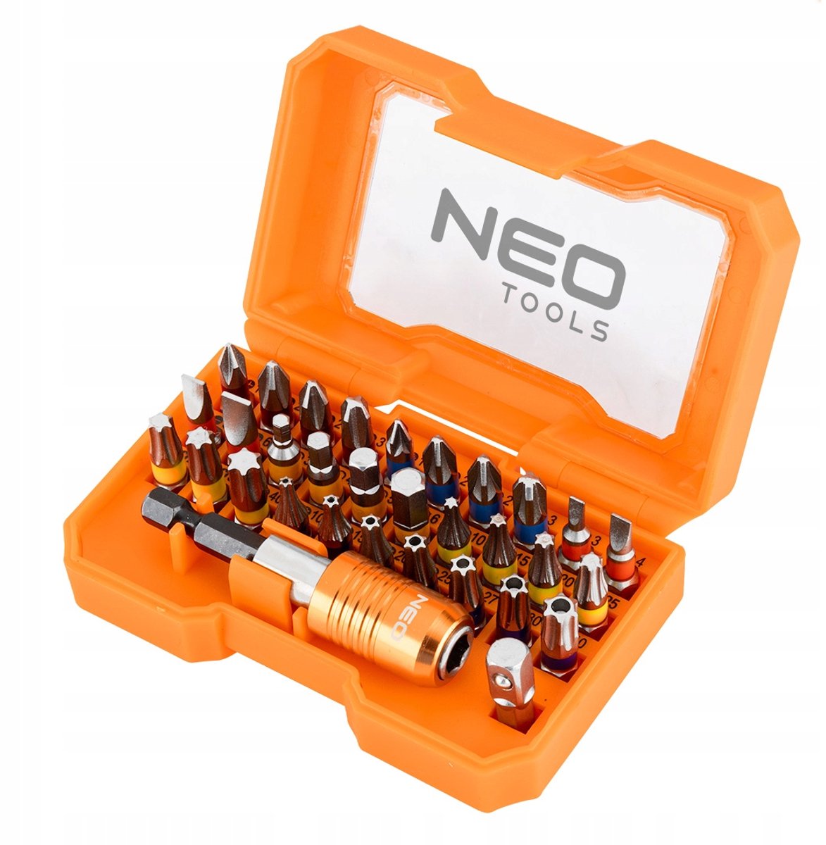 NEO TOOLS Bitset 32 Delen met Magnetische Houder