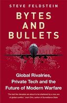 Boekomslag van 'Bytes and Bullets' door Steve Feldstein, met een drone en een wereldkaart.