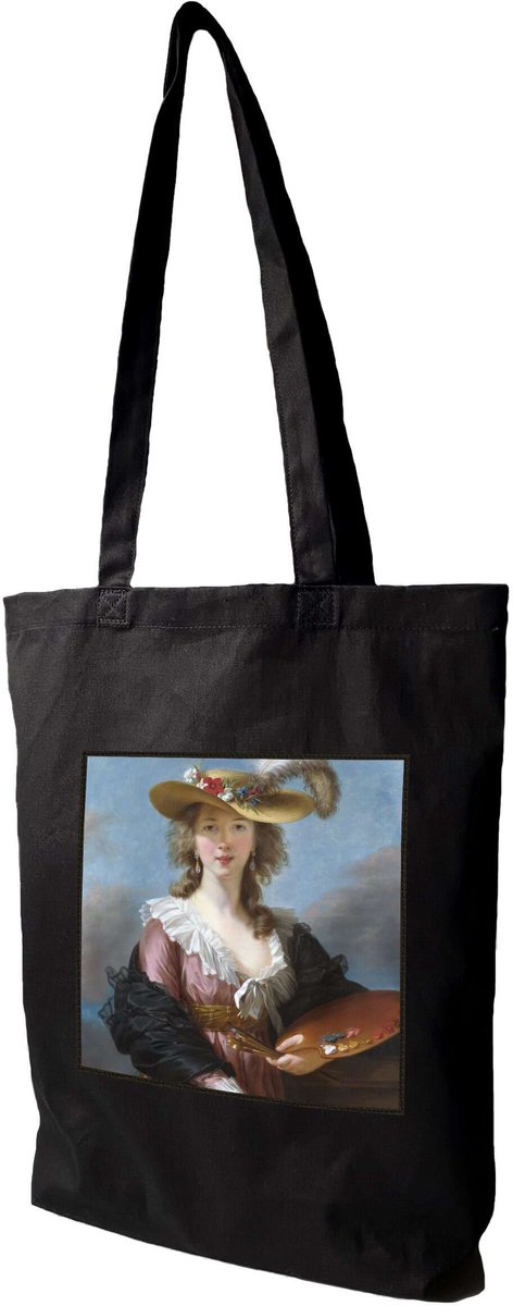 Shopper Tas met "Zelfportret" Patch - Canvas, 38x41cm