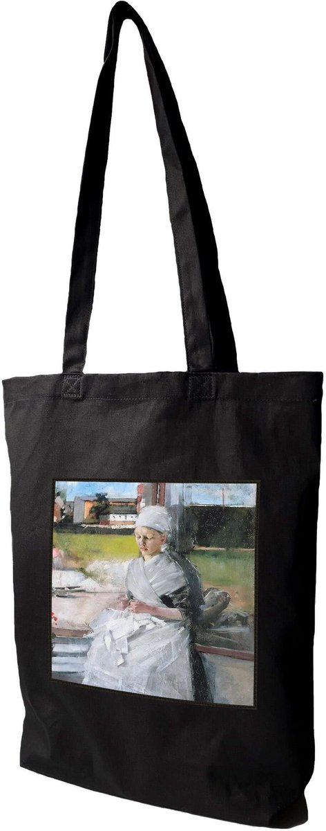 Stijlvolle Shopper Tas met Bretonse Print - Olga Boznańska