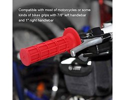 Stuurgrepen voor motorfiets - rubberen handstang eindgrip - fixed gear grip - 22/25 mm - rood