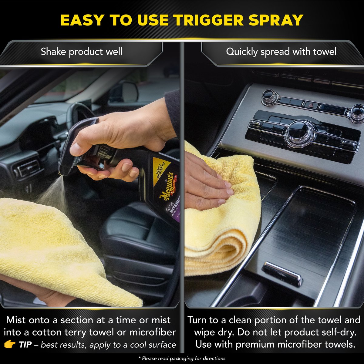 Meguiar’s Quik Interior Detailer 473ml – Interieurreiniger Auto – Voor Leer, Kunststof & Vinyl – Natuurlijke Finish – foto 5